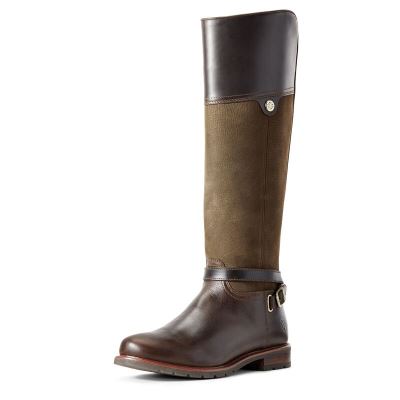 Ariat Carden Waterproof Çikolata / Zeytin Yeşili Uzun Çizme Bayan (35681-471)